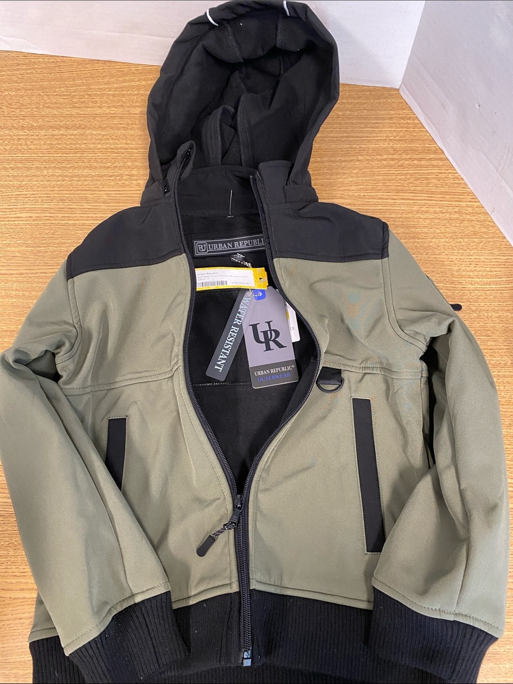 Urban Republic Olive Green and Black Hooded Jacket